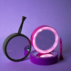 Specchietto Doppio con Luce Led e Clip Punta Obliqua