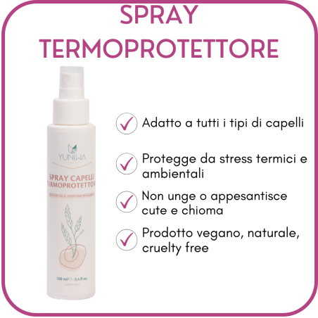 Yuniwa Cosmetics  Spray Termoprotettore - Idratante e Remineralizzante - 200 ml  Termoprotettori