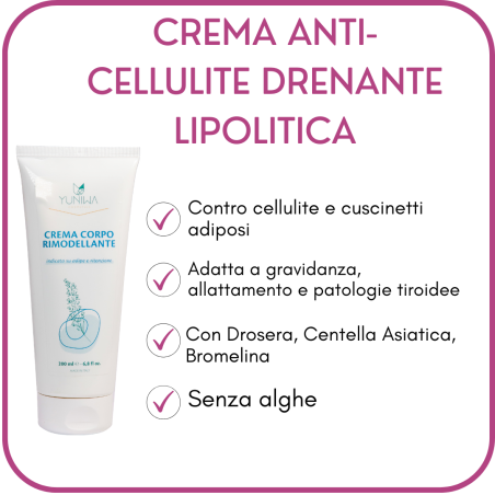 Yuniwa Cosmetics  Crema anti-cellulite drenante lipolitica - mini size  Anticellulite Bio