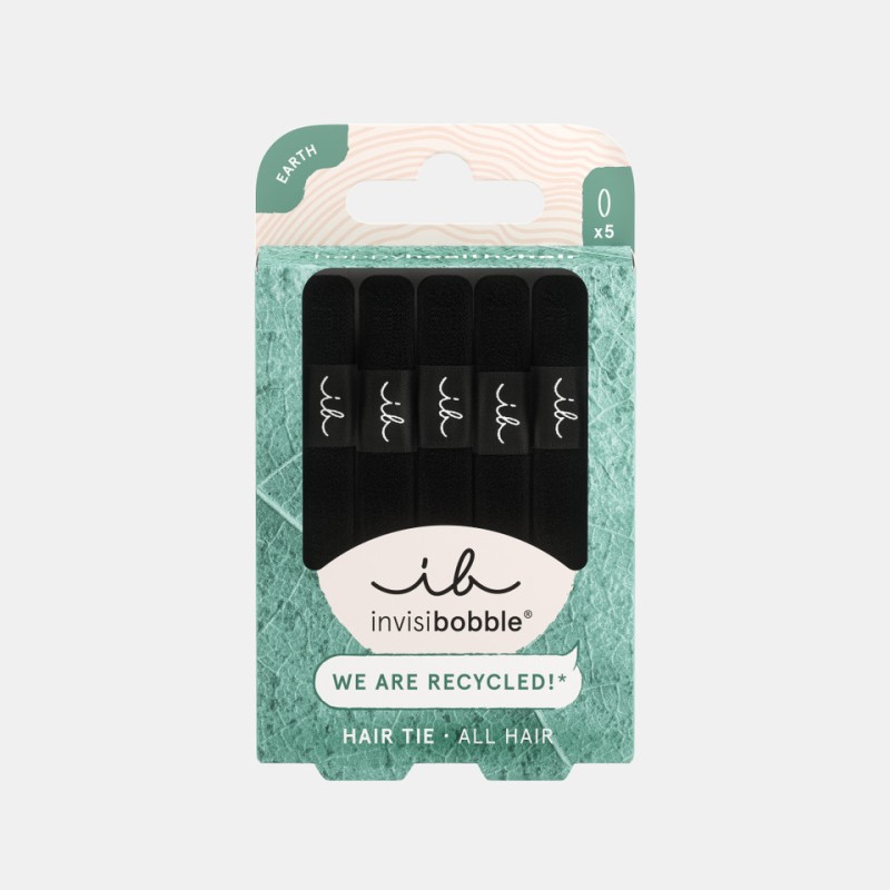 Invisibobble  Elastici per Capelli Senza Cuciture - Nero 5 pezzi  Spazzole e Phon
