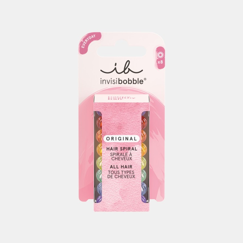 Invisibobble  Elastici per Capelli Original - Rainbow 8 pezzi  Spazzole e Phon