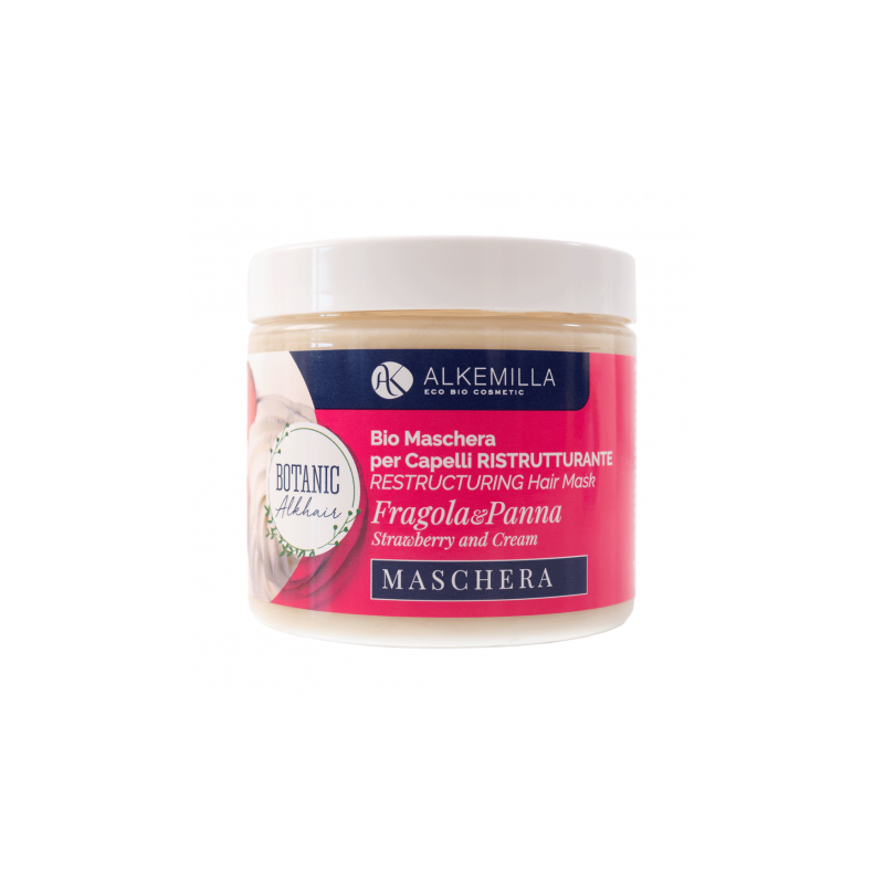 Alkemilla  Maschera Capelli Ristrutturante Panna e Fragola  Maschere