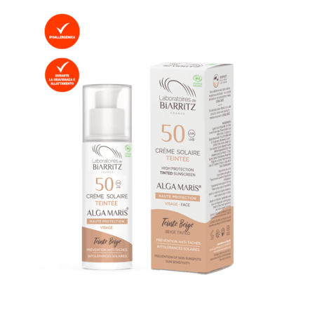 Laboratoires de Biarritz  Crema Solare Colorata per il Viso SPF 50 - Beige  Protezione Solare bio