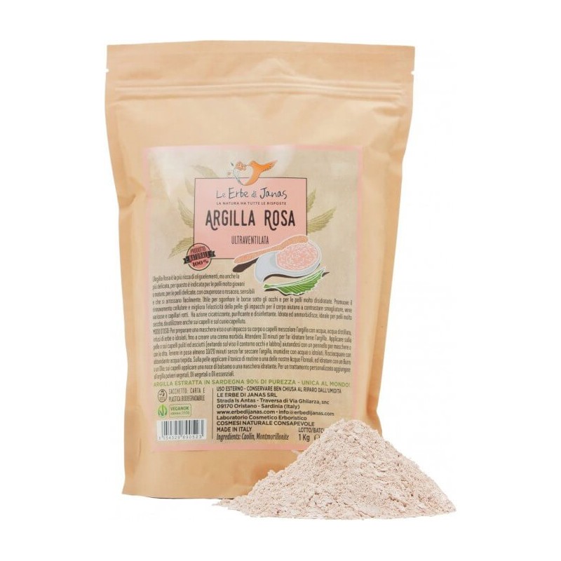 Le Erbe di Janas  Argilla Rosa 1 Kg  Argille