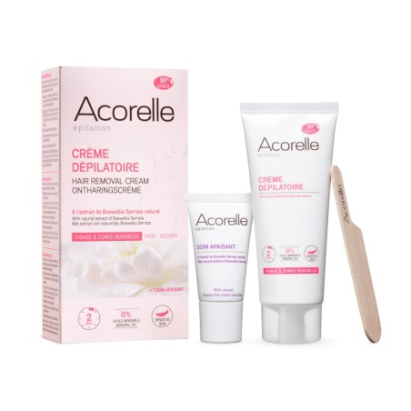 Acorelle  Crema Depilatoria Naturale per il Viso e Zone Sensibili  Epilazione