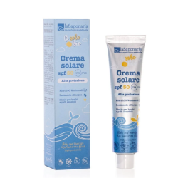La Saponaria  Crema Solare Ecobio SPF 50 Bimbi e Pelli Sensibili - Travel Size  Protezioni Solari per Bambini