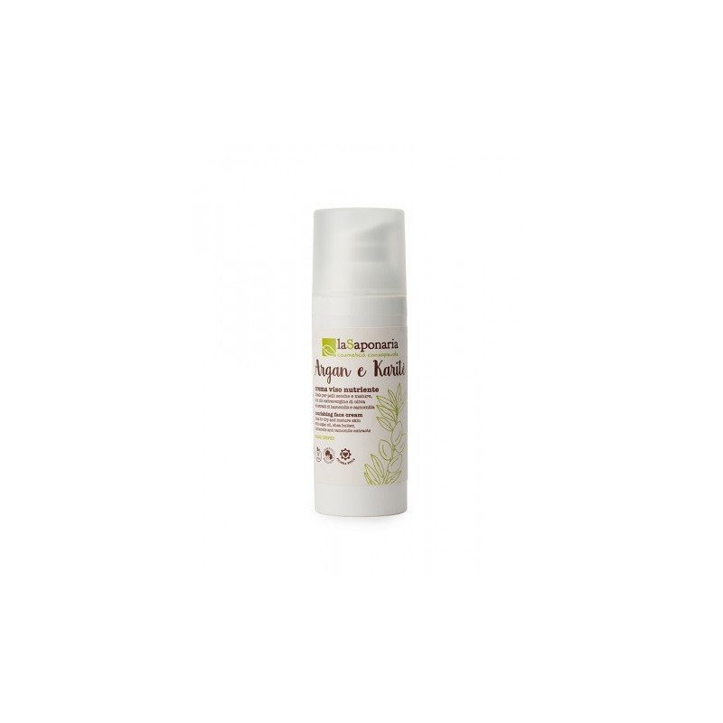 La Saponaria  Crema Viso Nutriente con Argan e Karitè per Pelli Secche  Crema viso