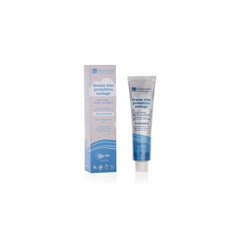 La Saponaria  Crema viso protettiva antiage SPF 30  Protezione Solare bio
