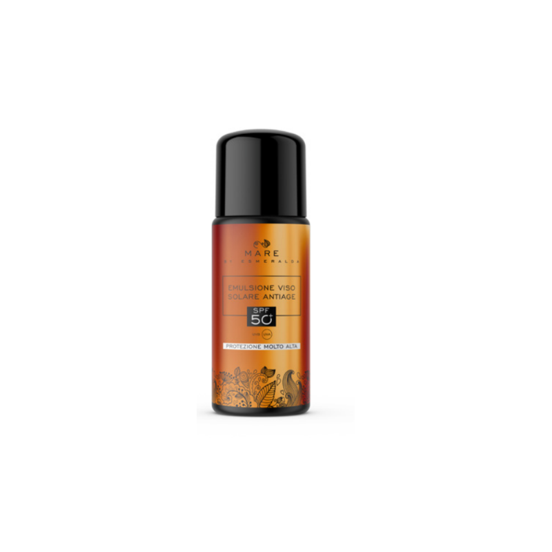Esmeralda Cosmetics  Emulsione Protezione Solare Viso SPF 50+ per Pelle Chiara e Chiarissima  Protezione Solare bio