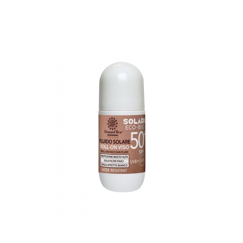 Domus Olea Toscana  Fluido Solare Viso Roll-On SPF 50+ con Protezione Alta  Protezione Solare Viso