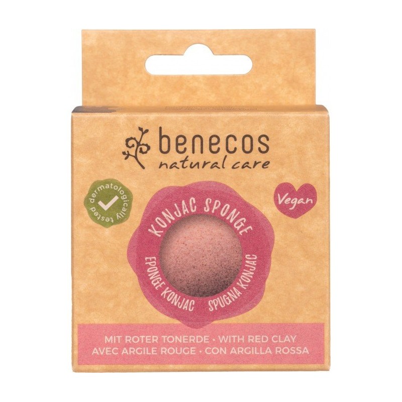 Benecos  Konjac Sponge con Argilla Rossa  Spugne e Accessori Viso