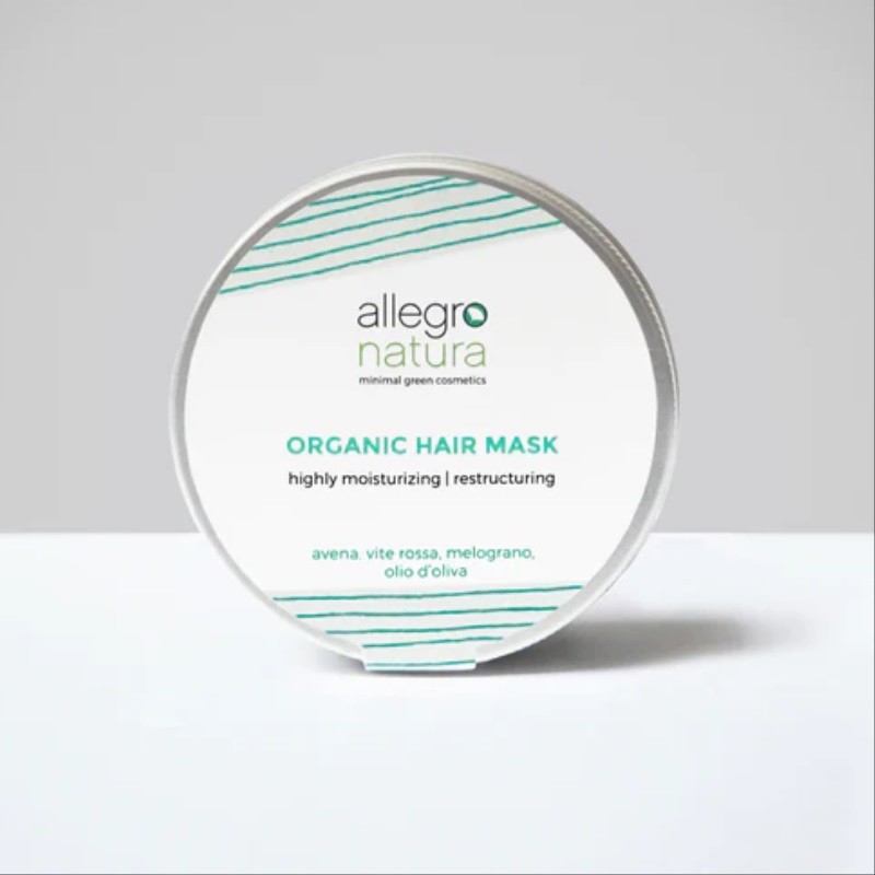 Allegro Natura  Maschera Capelli Ristrutturante con Vite Rossa e Melograno  Maschere