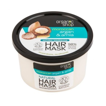 Organic Shop  Maschera per Capelli Nutriente con Olio di Argan ed Amla  Maschere