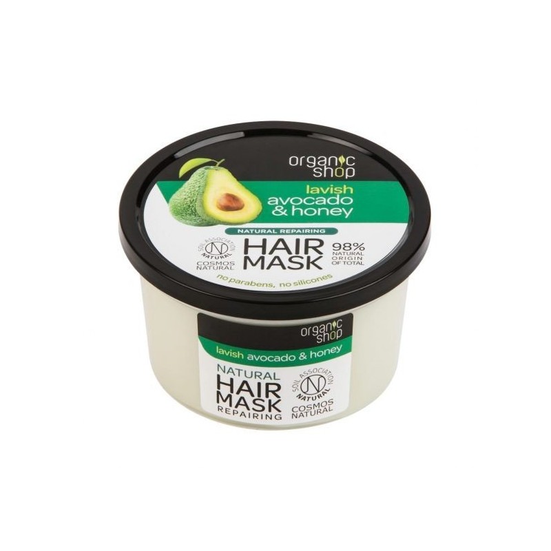 Organic Shop  Maschera per Capelli Ristrutturante con Avocado e Miele  Maschere