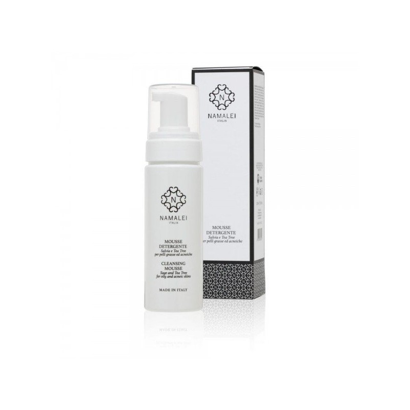 Namalei  Mousse Detergente Purificante Astringente con Salvia e Tea Tree  Detergente viso