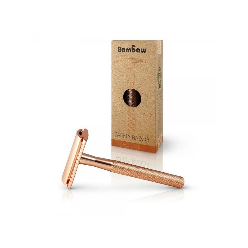 Bambaw  Rasoio di Sicurezza in Metallo - Oro Rosa  Rasatura e Styling Barba