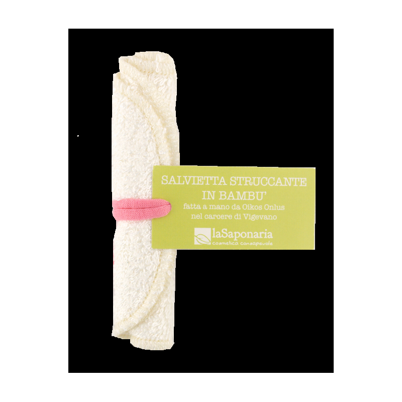 La Saponaria  Salvietta Struccante in Bambù per Pelli Sensibili e Delicate  Spugne e Accessori Viso