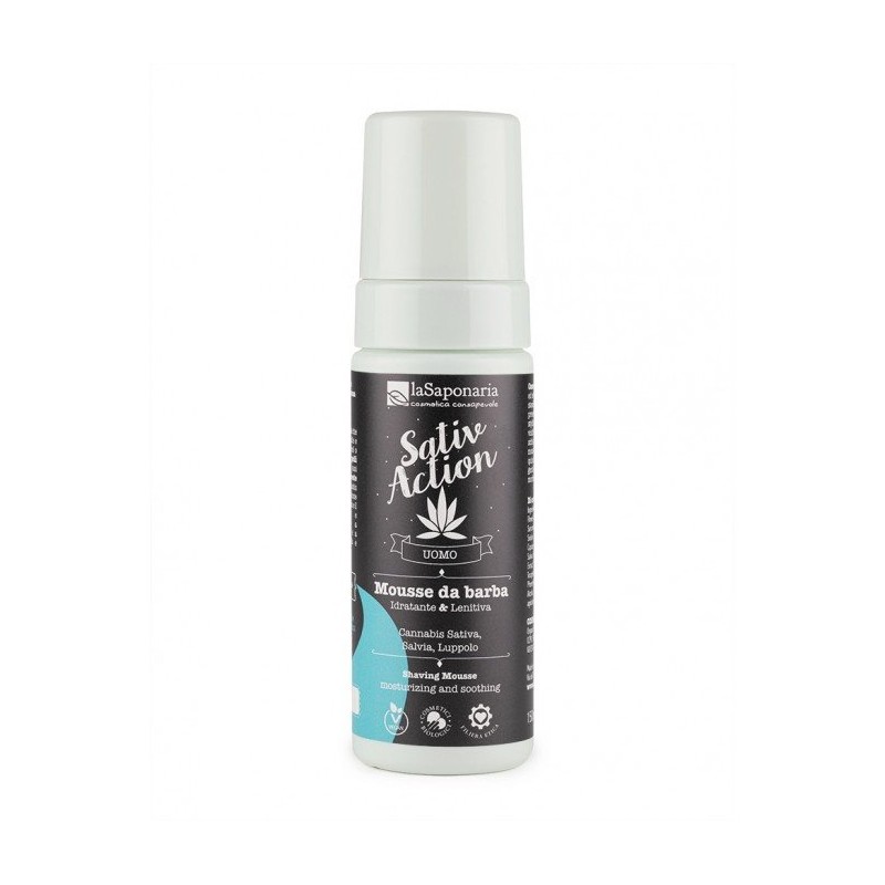 La Saponaria  Sativaction - Mousse Idratante e Normalizzante da Barba  Rasatura e Styling Barba