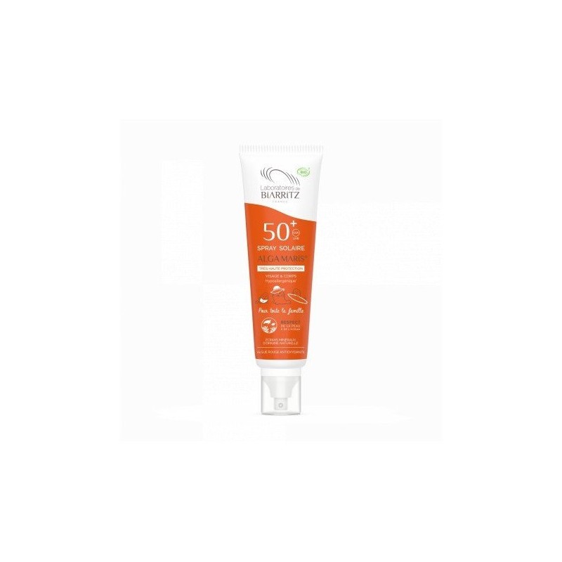 Laboratoires de Biarritz  Spray Solare Bio con Filtro Minerale - SPF 50+  Protezione Solare bio