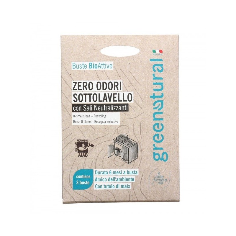 Greenatural  Zero Odori Sottolavello con Sali Neutralizzanti - 3 Buste  Profumatori per Ambiente