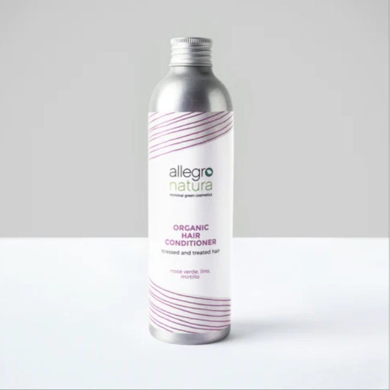 Allegro Natura  Balsamo Ristrutturante Bio Noce Verde, Lino e Mirtillo  Balsamo Capelli Secchi e Trattati