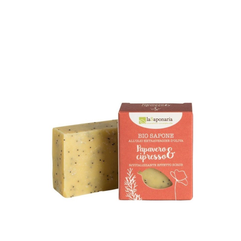 La Saponaria  Sapone Bio effetto Scrub Papavero e Cipresso  Saponi