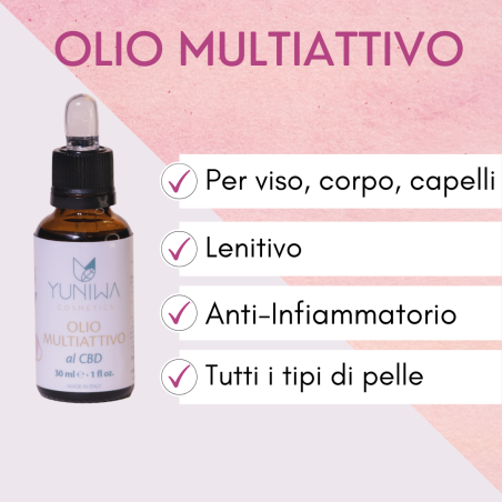 Yuniwa Cosmetics  Olio Multiattivo - Viso, Corpo e Capelli - 30 ml  Olio Viso