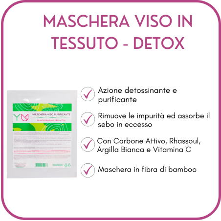 Yuniwa Cosmetics  Maschera Viso in Tessuto - Detox  Maschere Viso