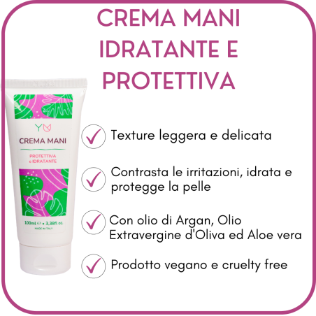 Yuniwa Cosmetics  Crema Mani Idratante e Protettiva  Cura Mani e Unghie