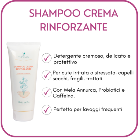 Yuniwa Cosmetics  Shampoo Crema Rinforzante  Scrub e lavaggi alternativi