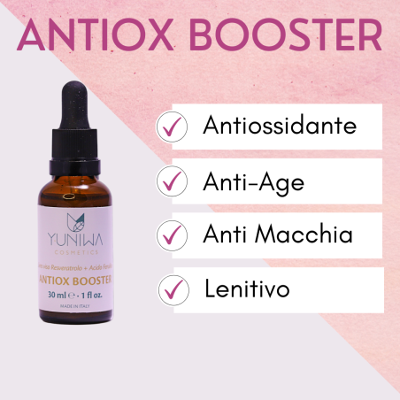 Yuniwa Cosmetics  Antiox Booster - Siero viso antiossidante  Booster e Attivi