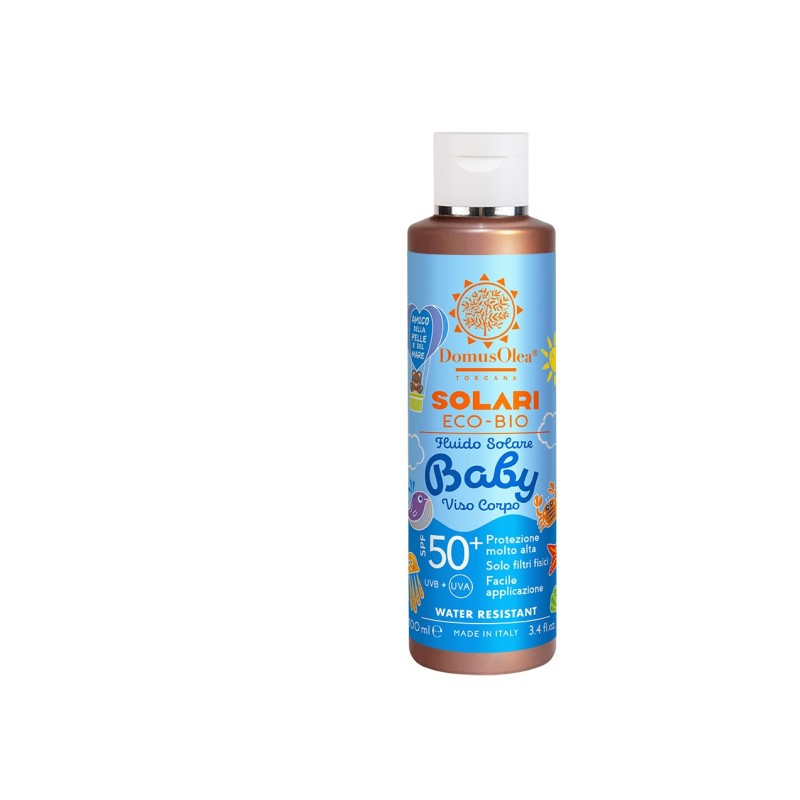 Domus Olea Toscana  Fluido Solare Baby Viso Corpo SPF 50+  Protezioni Solari per Bambini