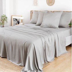 Bambaw  Lenzuolo di Sopra in Seta di Bambù - Grigio  Accessori