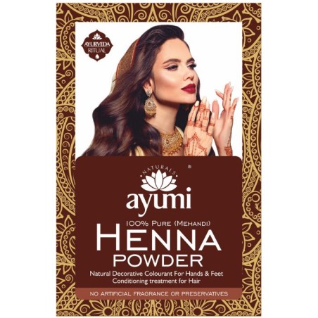 Ayumi  Polvere di Henné Puro  Erbe Ayurvediche