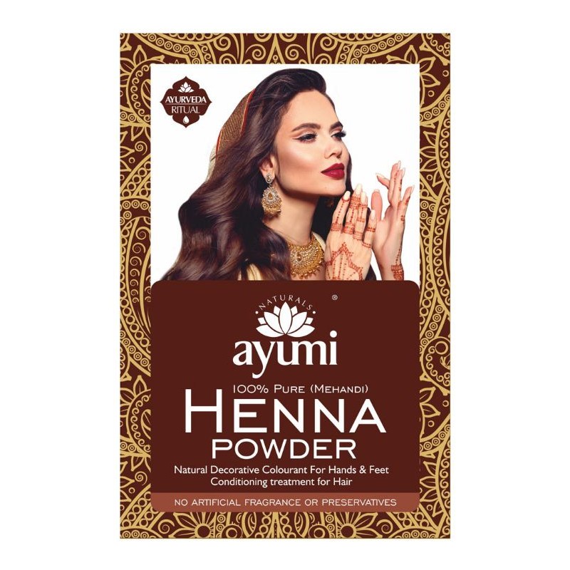 Ayumi  Polvere di Henné Puro  Erbe Ayurvediche