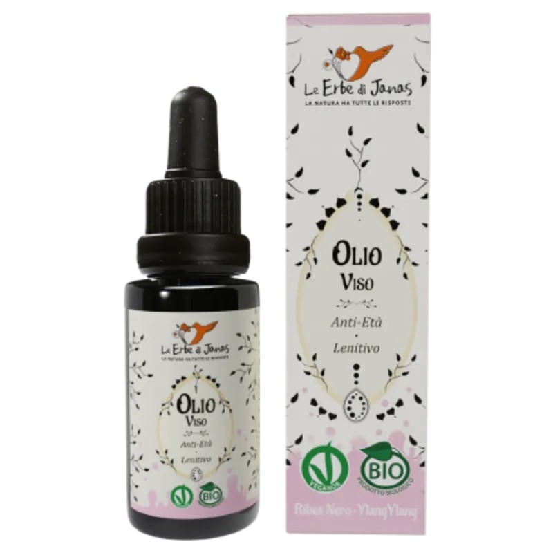 Le Erbe di Janas  Olio Viso Anti-Età Lenitivo Ribes Nero e Ylang Ylang  Olio Viso