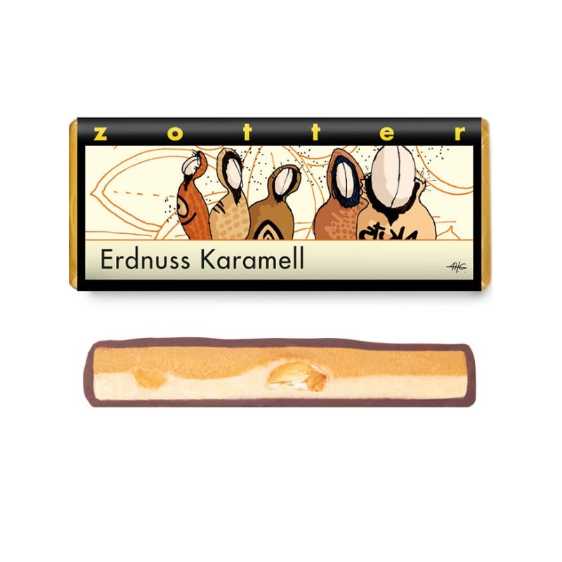 Zotter  Cioccolato Fondente con Caramello e Arachidi Caramellate  Cioccolato