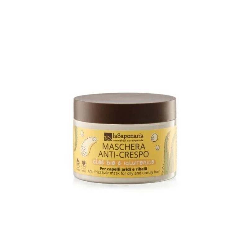 La Saponaria  Maschera Anticrespo Aloe Bio e Ialuronico  Maschere