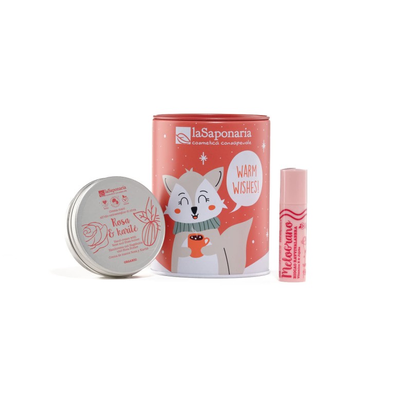 La Saponaria  Set Regalo Salvadanaio Volpe - Kit Labbra e Mani  Idee Regalo