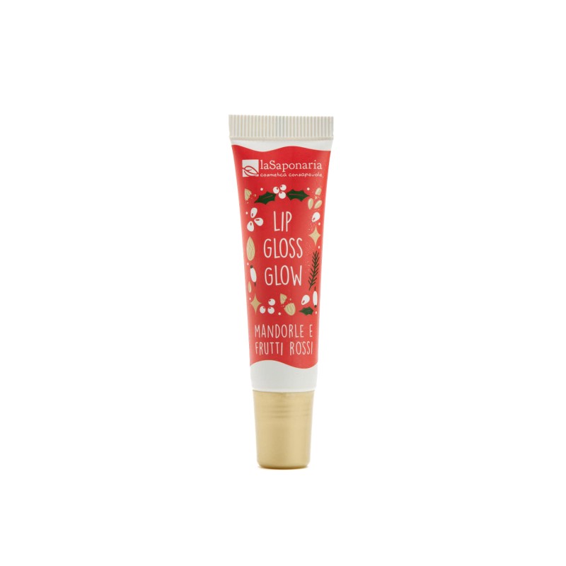 La Saponaria  Lip Gloss Glow - Mandorle & Frutti Rossi  Idee Regalo