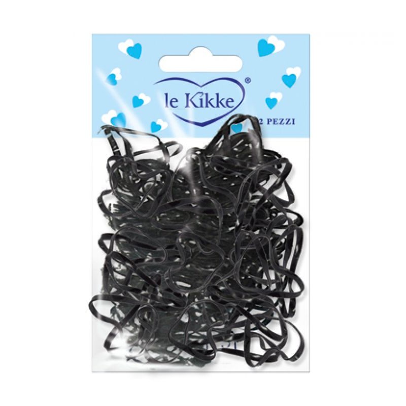 Le Kikke - Accessori  Elastici per Treccine - Nero - 100 pezzi  Spazzole e Phon