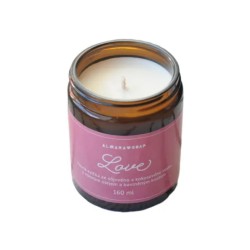 Almara Soap  Candela Profumata LOVE – Fragranza di Ciliegie Nere  Profumatori per Ambiente