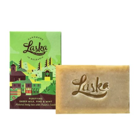 laska by nature  Sapone Energizzante e Purificante - Menta e Latte di Pecora  Cosmetici solidi per il corpo
