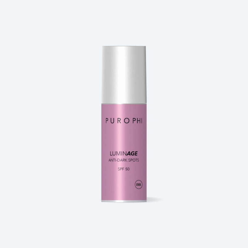 Purophi  Luminage SPF 50 – Crema viso antiage con protezione solare alta  Crema viso