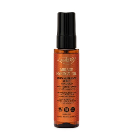 Purobio  Mirage Energy Oil - Olio 3 in 1 biologico per viso, corpo e capelli  Olio Viso