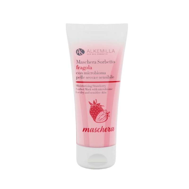 Alkemilla  Maschera sorbetto alla fragola – Idratante e lenitiva per pelli secche e sensibili  Maschere Viso