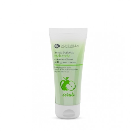 Alkemilla  Scrub sorbetto alla mela verde – Esfoliante riequilibrante per pelli grasse e miste  Scrub Viso