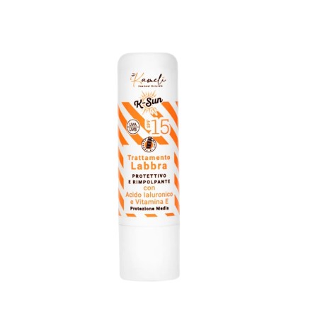 Kamelì  K-Sun - Stick Solare Labbra SPF 15 con Acido Ialuronico e Vitamina E – Protettivo e Rimpolpante  Cura delle Labbra
