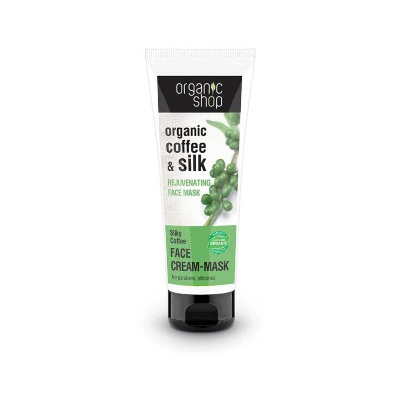Masque en Creme Rajeunissant Café et Protéines de Soie Organic Shop Les masques   Disponible sur Yumibio.com
