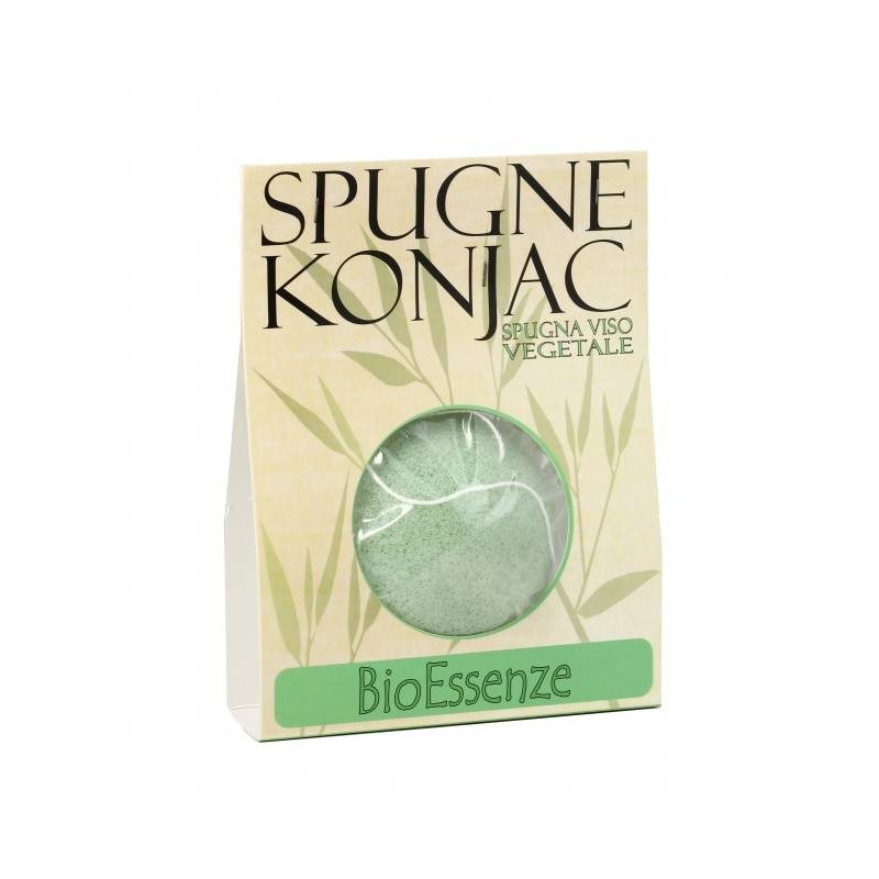 Éponge Konjac Visage Vert Bioessenze Les éponges et les Accessoires   Disponible sur Yumibio.com